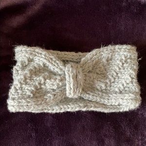Grey crochet winter headband